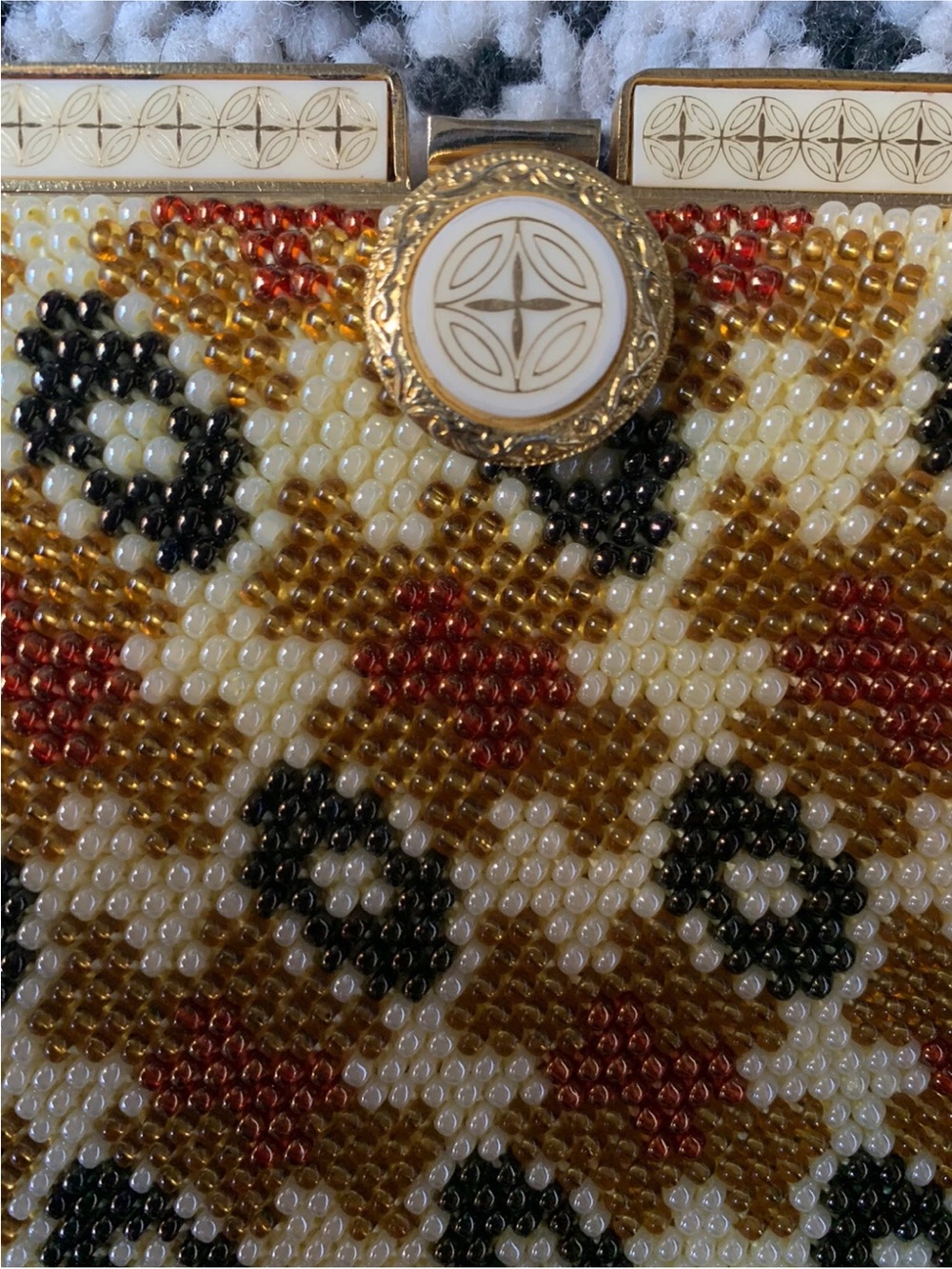 Vintage Beaded Handbag / Cocktail Purse - herringbone - Picture 3 of 9